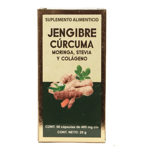 Jengibre Curcuma 50 caps 400 mg