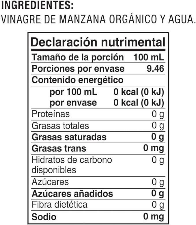 Vinagre de sidra de manzana orgánico