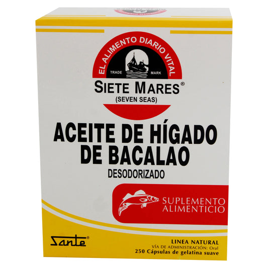 Aceite de hígado de bacalao. 250 Cápsulas